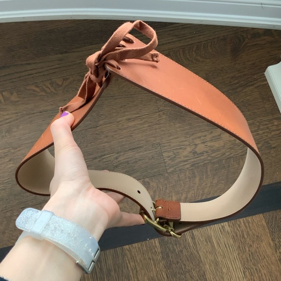 BABATON ARITZIA Smooth Leather Brown Lace Corset Thick Belt Women’s Size Small - Picture 16 of 16